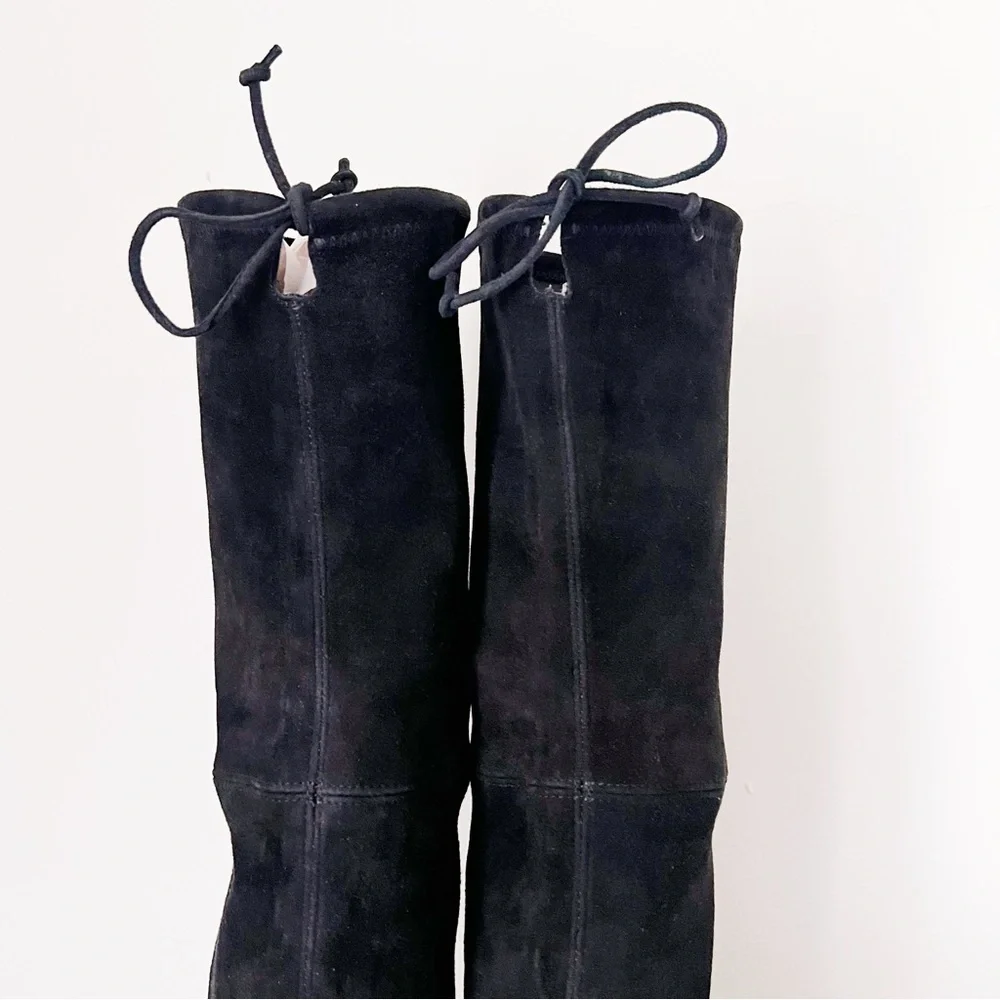 Stuart Weitzman • Highland Boot over the knee thigh high black suede heeled OTK